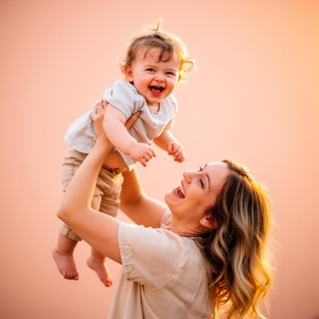 Parent celebrating with their toddler